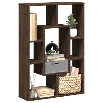  Bookcase Brown Oak 63x20x90 cm Engineered Wood