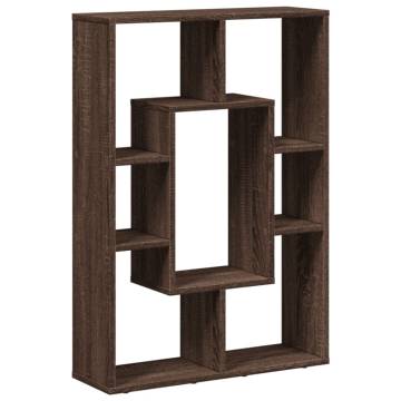  Bookcase Brown Oak 63x20x90 cm Engineered Wood