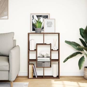  Bookcase Brown Oak 63x20x90 cm Engineered Wood