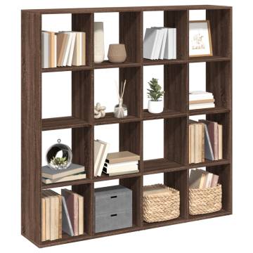  Book Cabinet Brown Oak 137.5x29x137.5 cm Engineered Wood