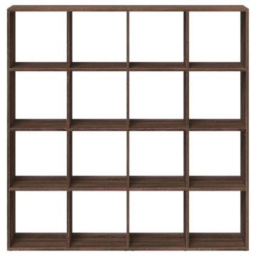  Book Cabinet Brown Oak 137.5x29x137.5 cm Engineered Wood