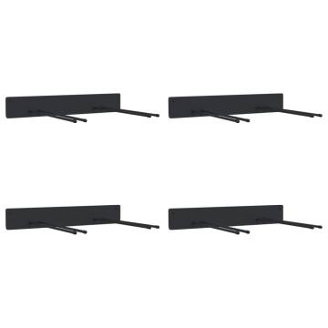  Garden Tool Storage Racks Wall Mounted 4 pcs Black Steel