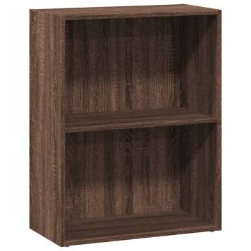  Bookcase Brown Oak 60x30x77 cm Engineered Wood