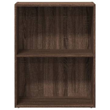  Bookcase Brown Oak 60x30x77 cm Engineered Wood