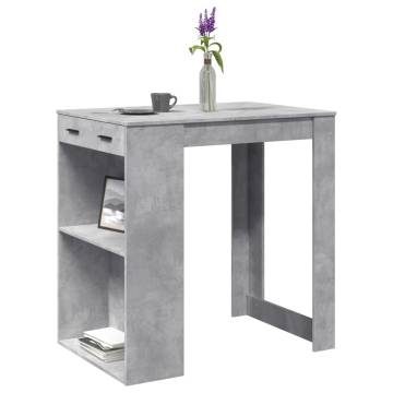  Bar Table Concrete Grey 102x70x103.5 cm Engineered Wood