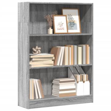  Bookcase Grey Sonoma 80x24x109 cm Engineered Wood