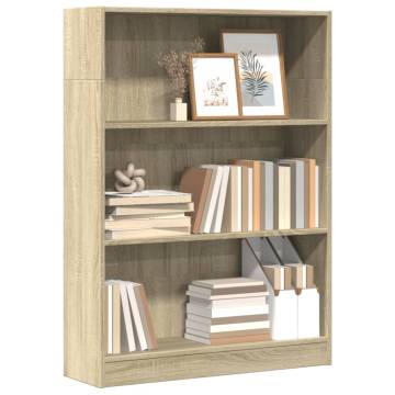  Bookcase Sonoma Oak 80x24x109 cm Engineered Wood