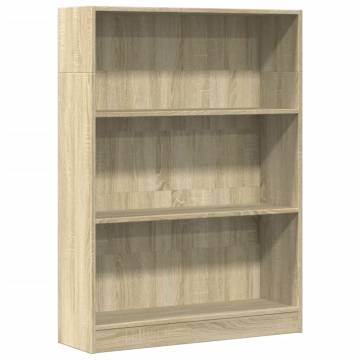  Bookcase Sonoma Oak 80x24x109 cm Engineered Wood