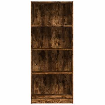  Bookcase Smoked Oak 60x24x143 cm Engineered Wood