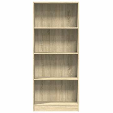  Bookcase Sonoma Oak 60x24x143 cm Engineered Wood