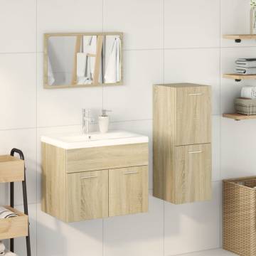  3 Piece Bathroom Furniture Set Sonoma Oak Engineered Wood