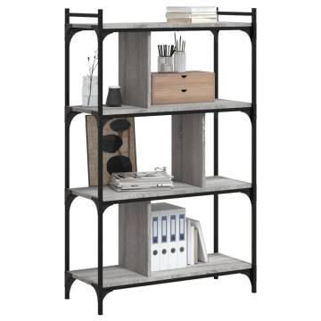 Bookcase 4-Tier Grey Sonoma 76x32x123 cm Engineered Wood