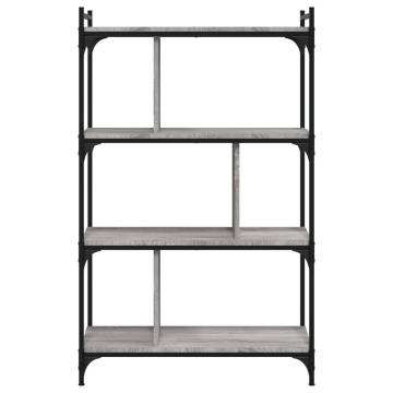 Bookcase 4-Tier Grey Sonoma 76x32x123 cm Engineered Wood