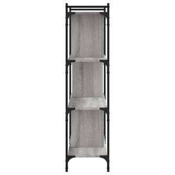 Bookcase 4-Tier Grey Sonoma 76x32x123 cm Engineered Wood