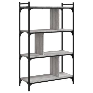 Bookcase 4-Tier Grey Sonoma 76x32x123 cm Engineered Wood