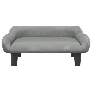  Kids Sofa Light Grey 70x40x24 cm Velvet