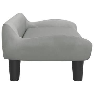  Kids Sofa Light Grey 70x40x24 cm Velvet