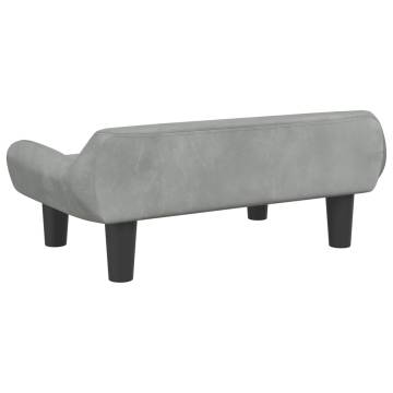  Kids Sofa Light Grey 70x40x24 cm Velvet