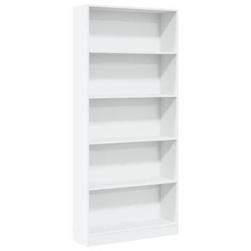  Bookcase White 80x24x176 cm Engineered Wood