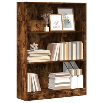  Bookcase Smoked Oak 80x24x109 cm Engineered Wood