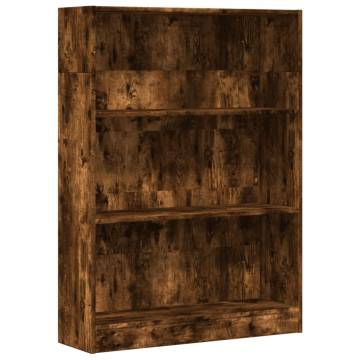  Bookcase Smoked Oak 80x24x109 cm Engineered Wood