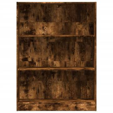  Bookcase Smoked Oak 80x24x109 cm Engineered Wood