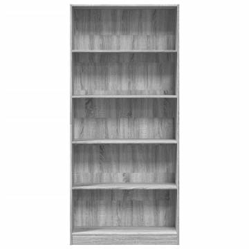  Bookcase Grey Sonoma 80x24x176 cm Engineered Wood