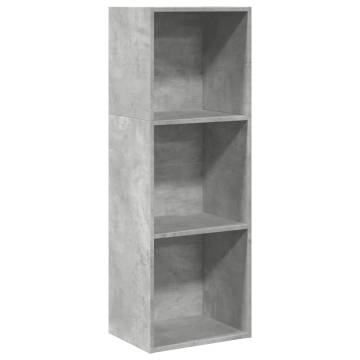  Bookcase Concrete Grey 40x30x114 cm Engineered Wood