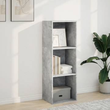  Bookcase Concrete Grey 40x30x114 cm Engineered Wood