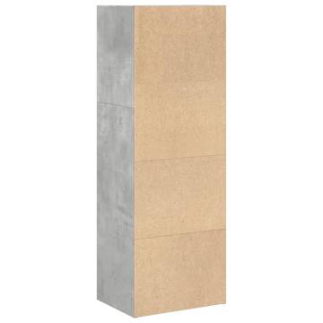  Bookcase Concrete Grey 40x30x114 cm Engineered Wood