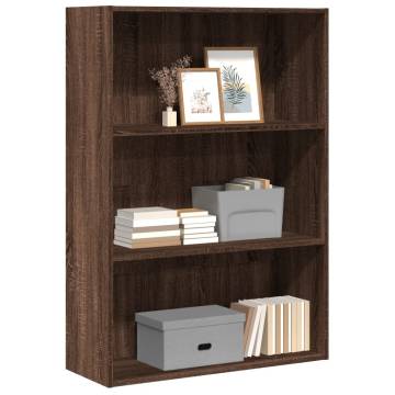  Bookcase Brown Oak 80x30x114 cm Engineered Wood