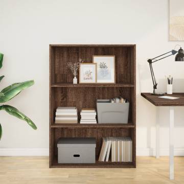  Bookcase Brown Oak 80x30x114 cm Engineered Wood