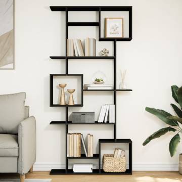  Book Cabinet Black 92x29x188 cm Engineered Wood