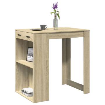  Bar Table Sonoma Oak 102x70x103.5 cm Engineered Wood