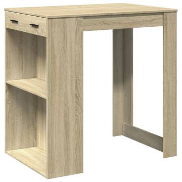  Bar Table Sonoma Oak 102x70x103.5 cm Engineered Wood