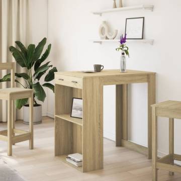  Bar Table Sonoma Oak 102x70x103.5 cm Engineered Wood