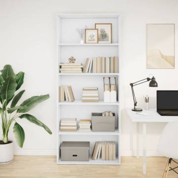  Book Cabinet White 80x30x189 cm Engineered Wood