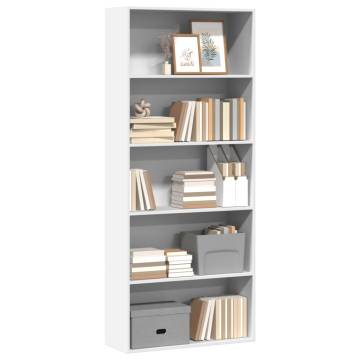  Book Cabinet White 80x30x189 cm Engineered Wood