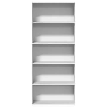  Book Cabinet White 80x30x189 cm Engineered Wood