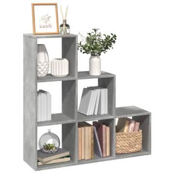  Room Divider Bookcase 3-Tier Concrete Grey 99x29x99 cm Engineered Wood