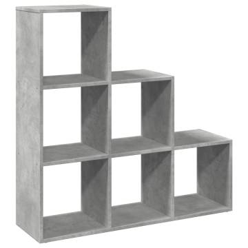  Room Divider Bookcase 3-Tier Concrete Grey 99x29x99 cm Engineered Wood