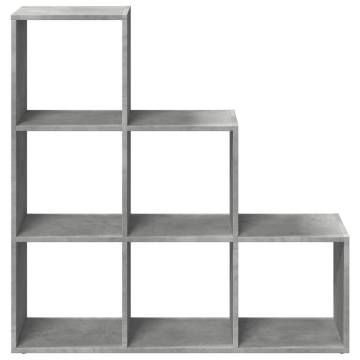  Room Divider Bookcase 3-Tier Concrete Grey 99x29x99 cm Engineered Wood