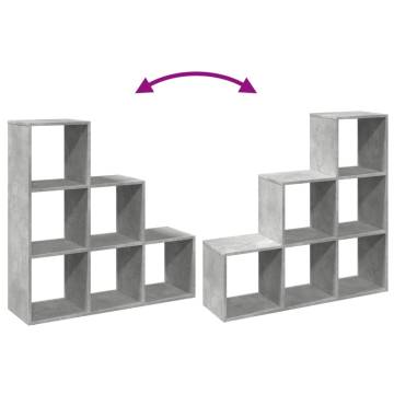  Room Divider Bookcase 3-Tier Concrete Grey 99x29x99 cm Engineered Wood