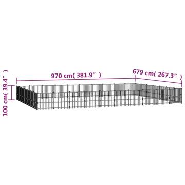 Outdoor Dog Kennel Steel 65.86 m²