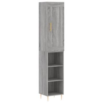 Highboard Grey Sonoma 34.5x34x180 cm Engineered Wood