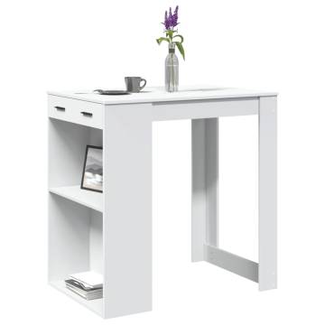  Bar Table White 102x70x103.5 cm Engineered Wood