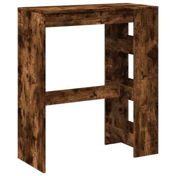  Bar Table with Racks Smoked Oak 90x40x103.5 cm Engineered Wood