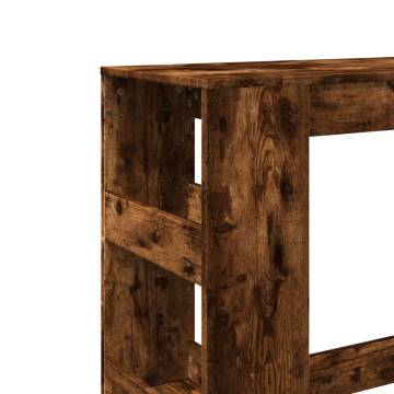  Bar Table with Racks Smoked Oak 90x40x103.5 cm Engineered Wood