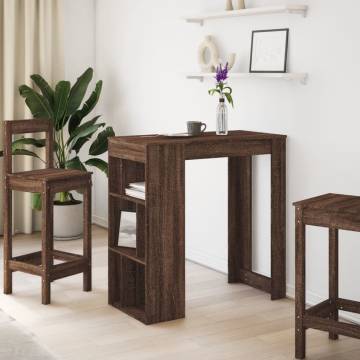  Bar Table with Racks Brown Oak 102x50x103.5 cm Engineered Wood