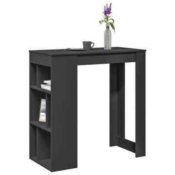  Bar Table with Racks Black 102x50x103.5 cm Engineered Wood